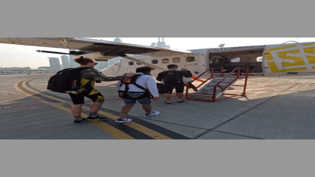 Boarding the plane