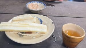 Cu Chi Tunnels vietnam Viet Cong diet - Tapioca root, Peanut-sugar, Pandan tea