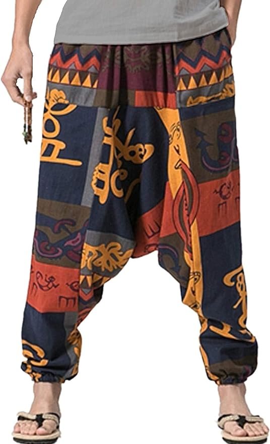 Unisex Loose Fit Cotton Harem Pants For Travelling