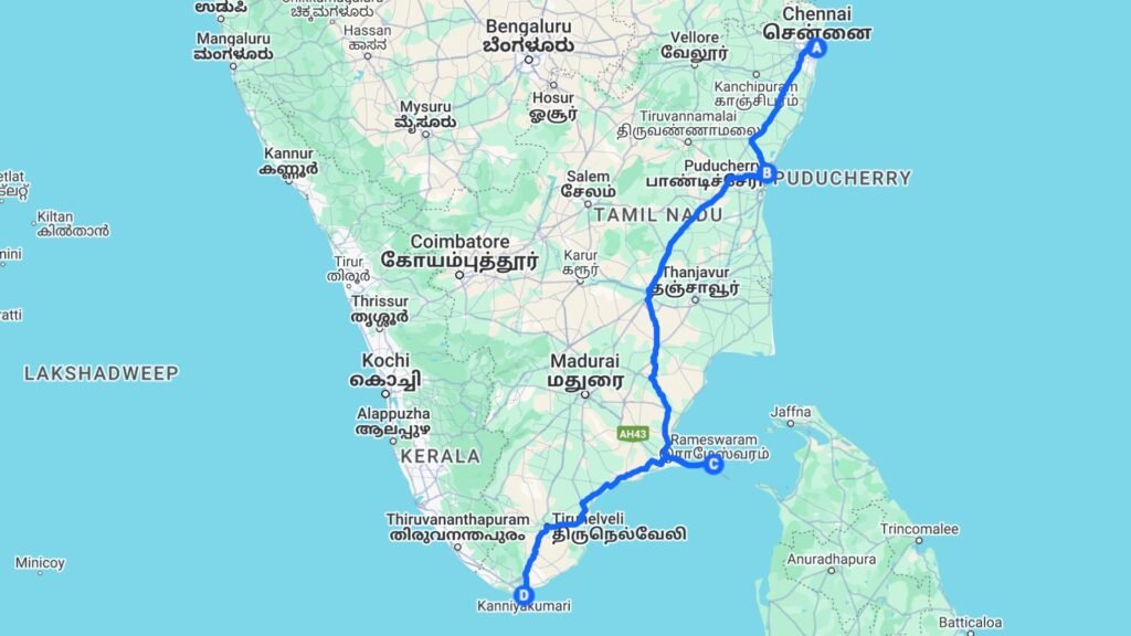 Chennai to Kanyakumari via Pondicherry and Rameshwaram Best Road Trips in India by Car